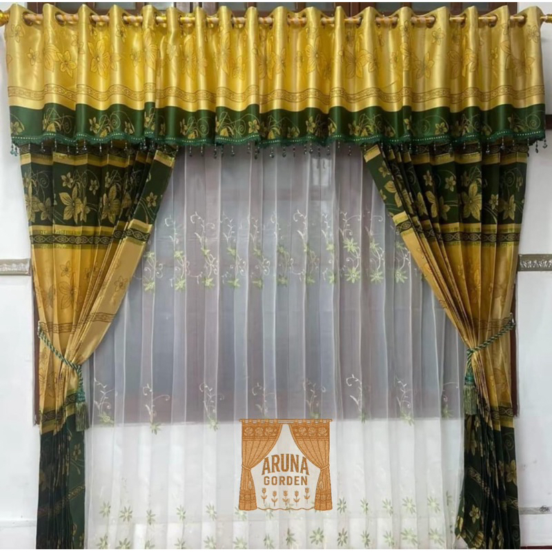 Gorden Jodha Poni Pisah smokring Gorden Ruang Tamu / Korden Minimalis Gorden Jendel Pintu Elegan dan
