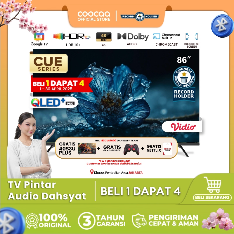 [NEW] [Google TV] COOCAA TV 86 inch - Smart TV - Digital TV - Netflix & Youtube - Google Assistant -
