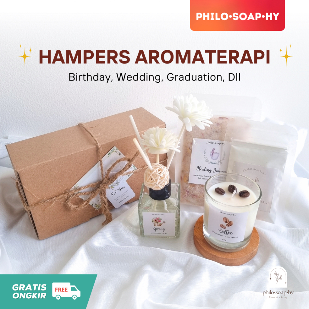 

HAMPERS AROMATHERAPY ⭐️ Hampers Ulang Tahun Wisuda Wedding Graduation Birthday Lebaran Idul Fitri Eid Mubarak Aromatherapy Lilin Aromaterapi Reed Diffuser Scented Candle Murah - Sabun Natural Organic Soap Gift Set - Souvenir Pernikahan Kado Premium