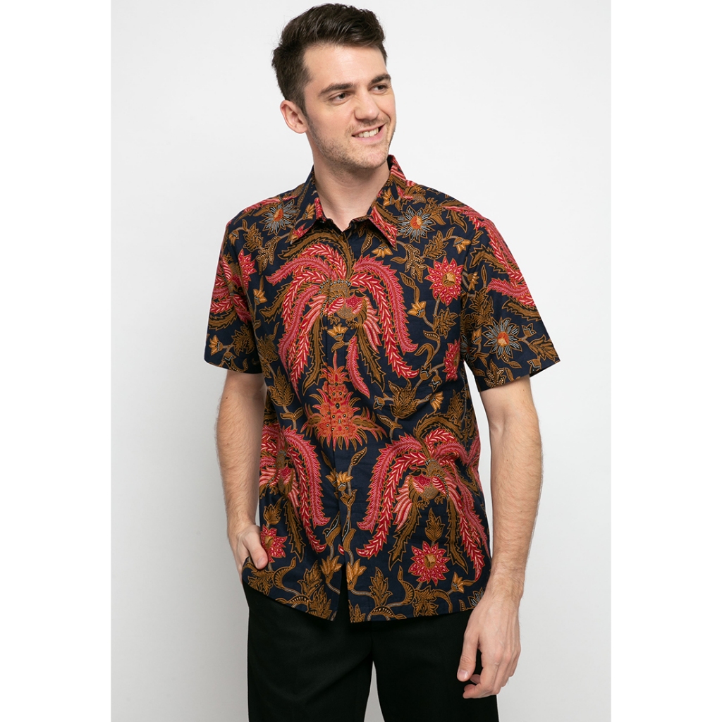 Adikusuma Hem Pria Batik Motif Daun Jalar