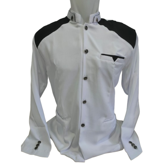 Jasko Jas Koko Terlaris Putih Hitam Polos Jas Koko Pria Dewasa Jas Mandarin Atasan Muslim Pria TOP