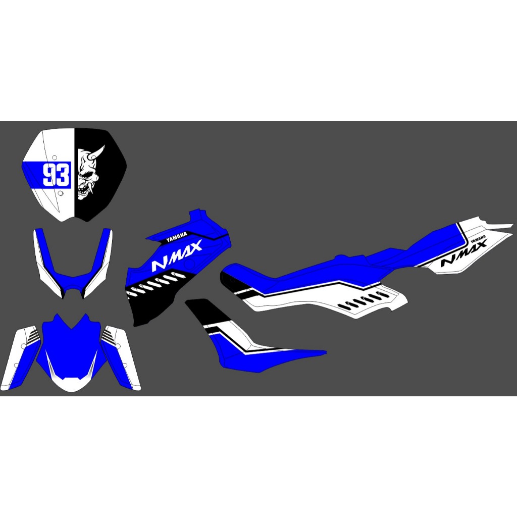 DEKAL STIKER MOTOR YAMAHA NMAX Stiker Nmax neo warna biru putih