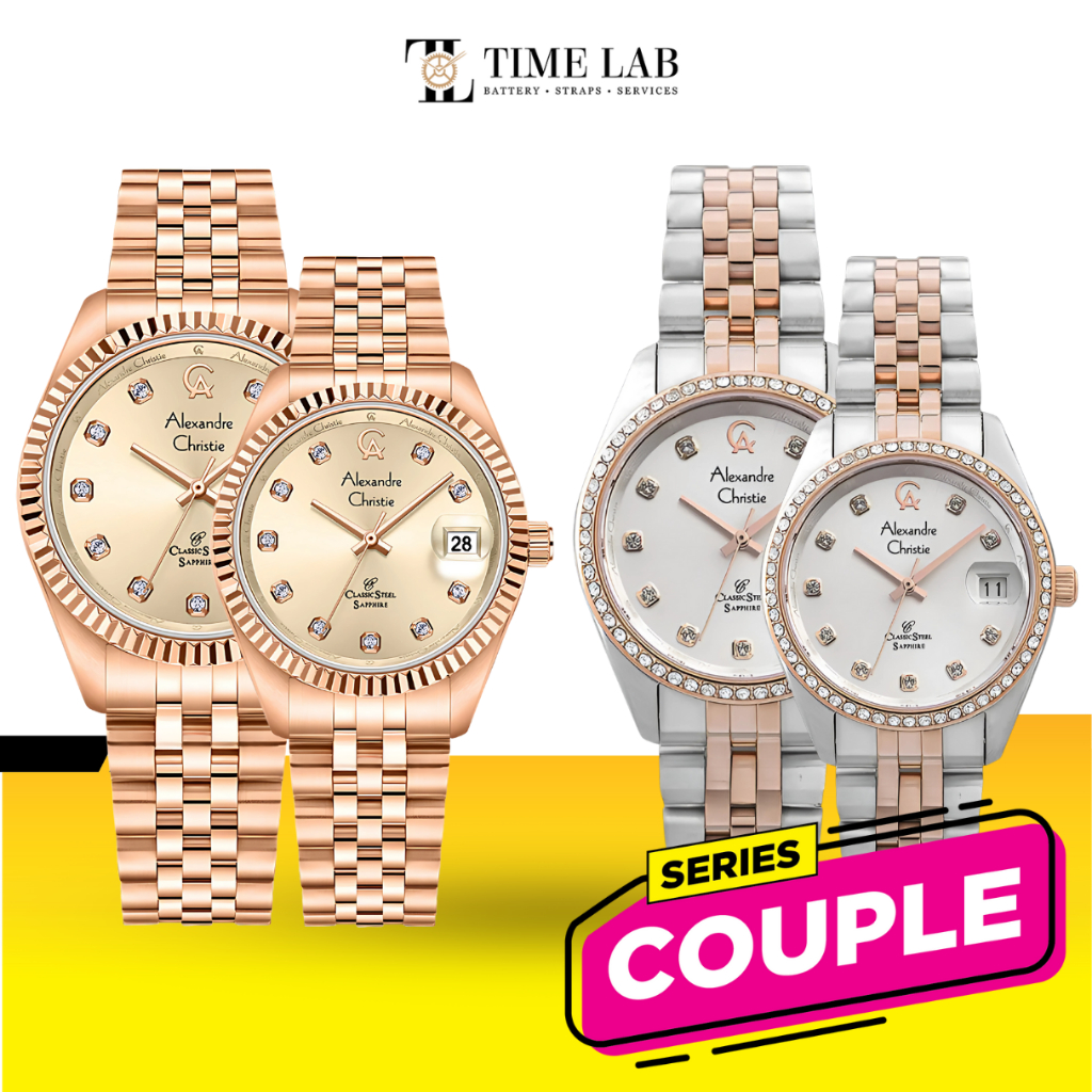 JAM TANGAN COUPLE ALEXANDRE CHRISTIE AC5012 / AC 5012 STAINLESS STEEL PRIA WANITA ORIGINAL GARANSI R