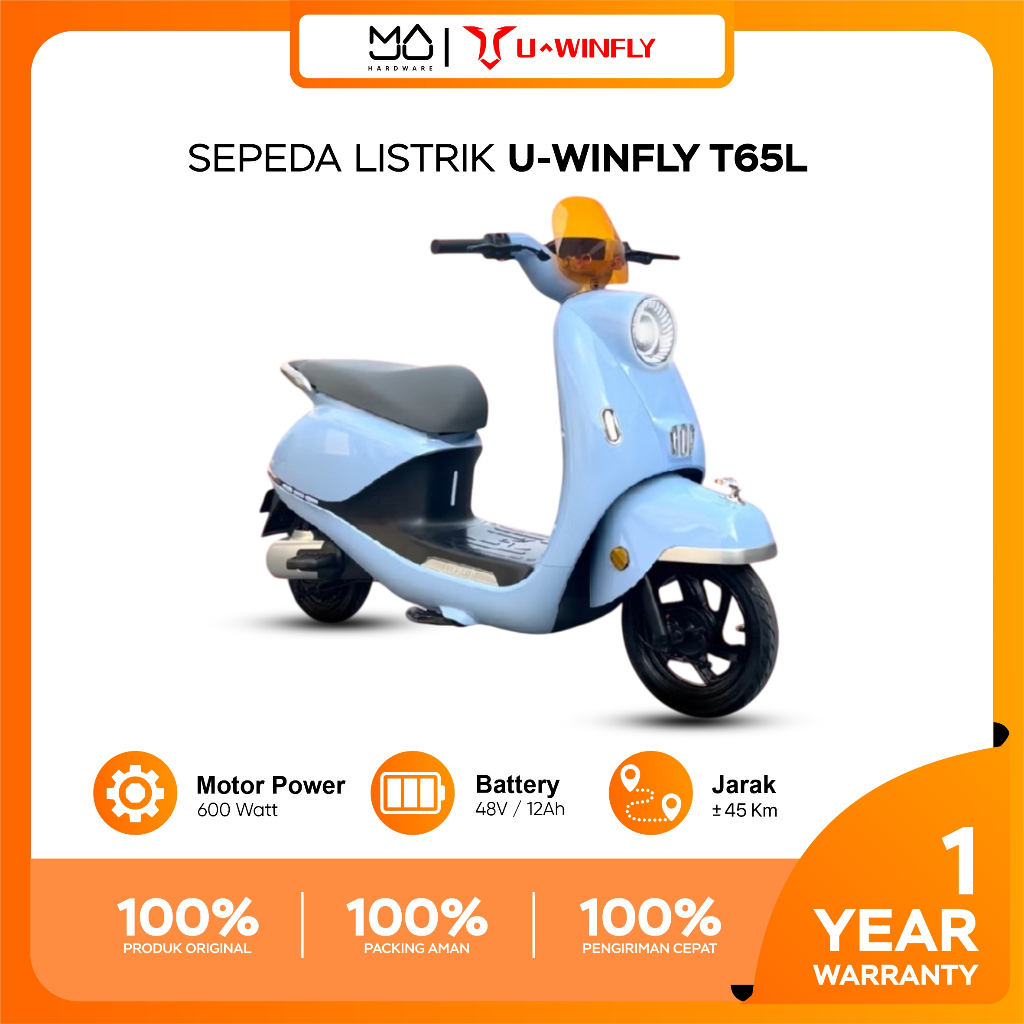 U-WINFLY Sepeda Listrik U-Winfly T65L 600 Watt Lithium Battery - Garansi Resmi Uwinfly