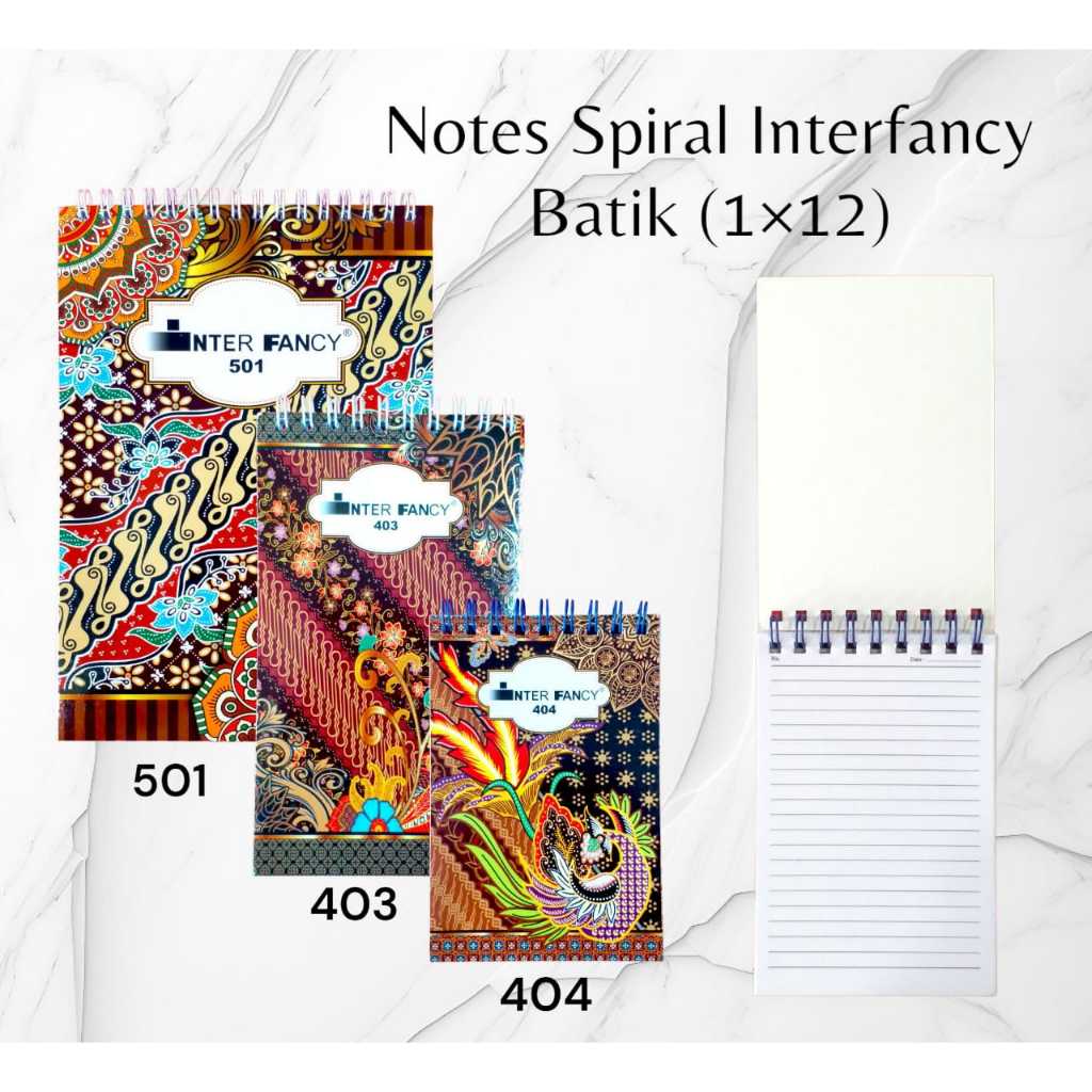 

NOTES SPIRAL/ CATATAN PENGINGAT / BUKU MEMO INTERFANCY BATIK 3 UKURAN