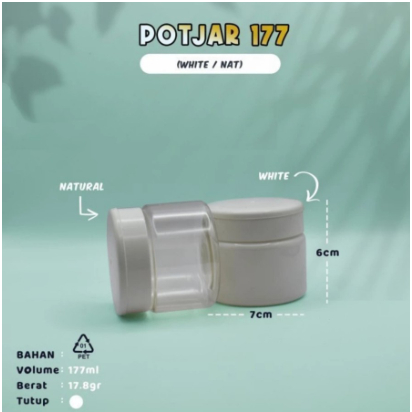 Pot Cream 177ml Pot Jar 177ml Pot Cream 200ml Tutup Putih Pot GPU PET
