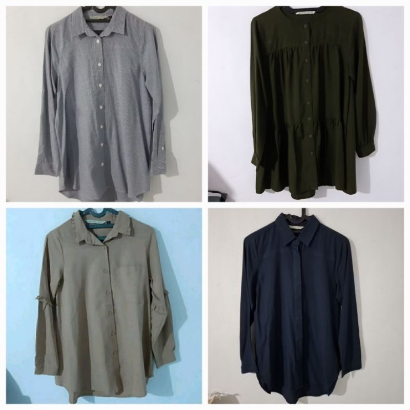 [PRELOVED] Heaven Lights HL Daily Shirt/ Daily Blouse/ Kemeja Wanita - Size LD 92 cm