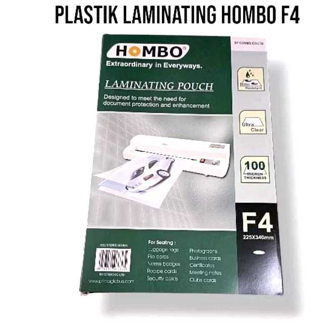 

PLASTIK LAMINATING HOMBO F4 (100 LEMBAR)