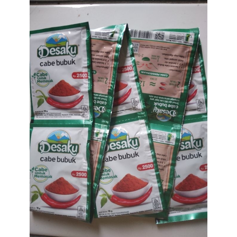 

Cabe Bubuk Desaku Kemasan 1 Renceng isi 10 Sachet