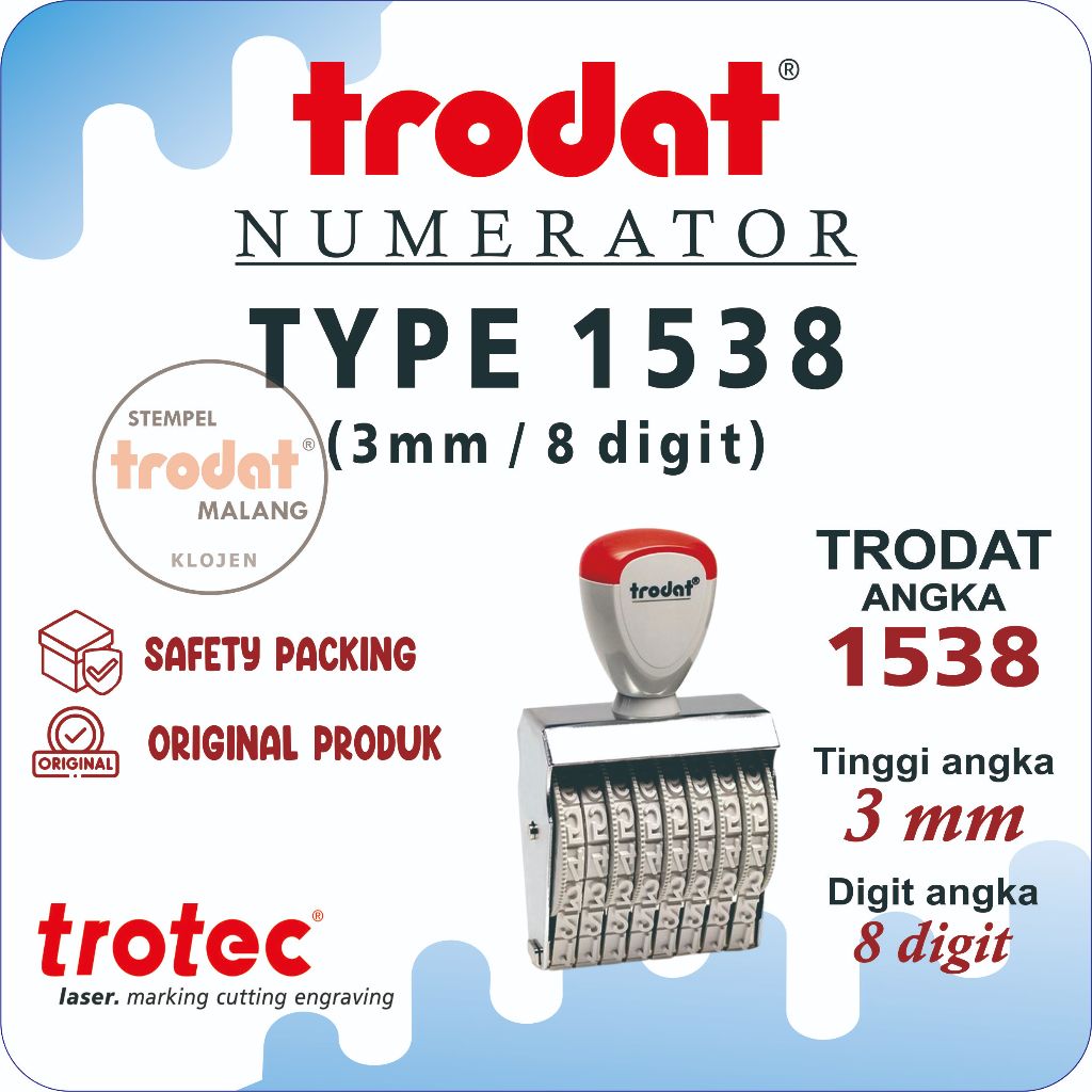 

Stempel Trodat 1538 (3mm 8digit) | STEMPEL TRODAT NUMERATOR (ANGKA DAN SIMBOL BISA DIPUTAR)