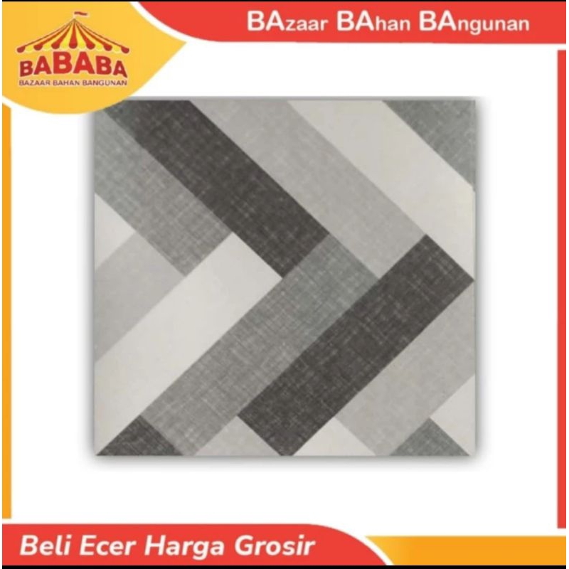 GRANIT LANTAI MATTE KASAR GEOMETI ABU 60X60 MGM SS050 DECO GREY