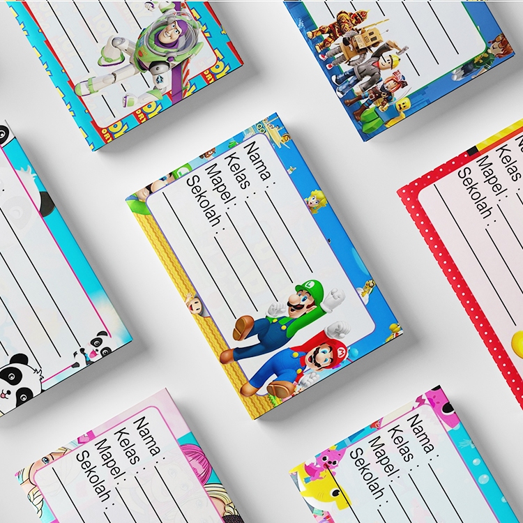 

Label nama Buku Sekolah isi 40pcs motif lucu