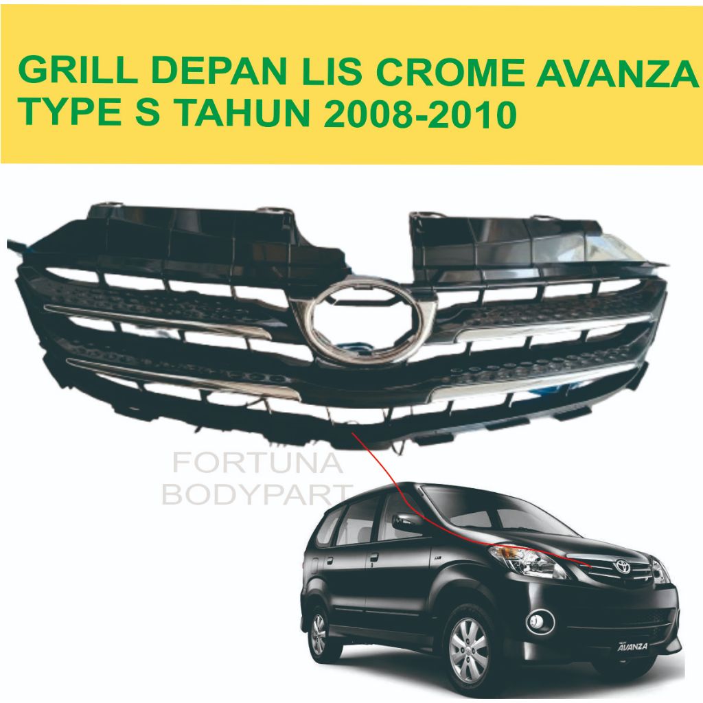 GRILL DEPAN LIS CROME AVANZA TYPE S TAHUN 2008-2010 TW