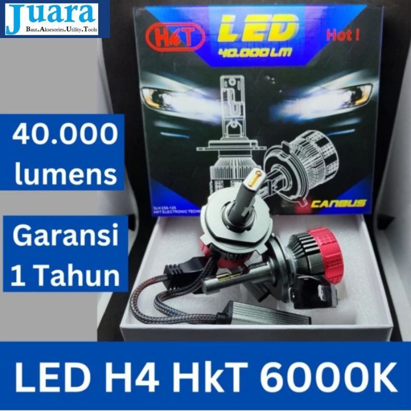 Led H4 super terang 40 watt 40,000 lumen 6000k HKT garansi 1 tahun