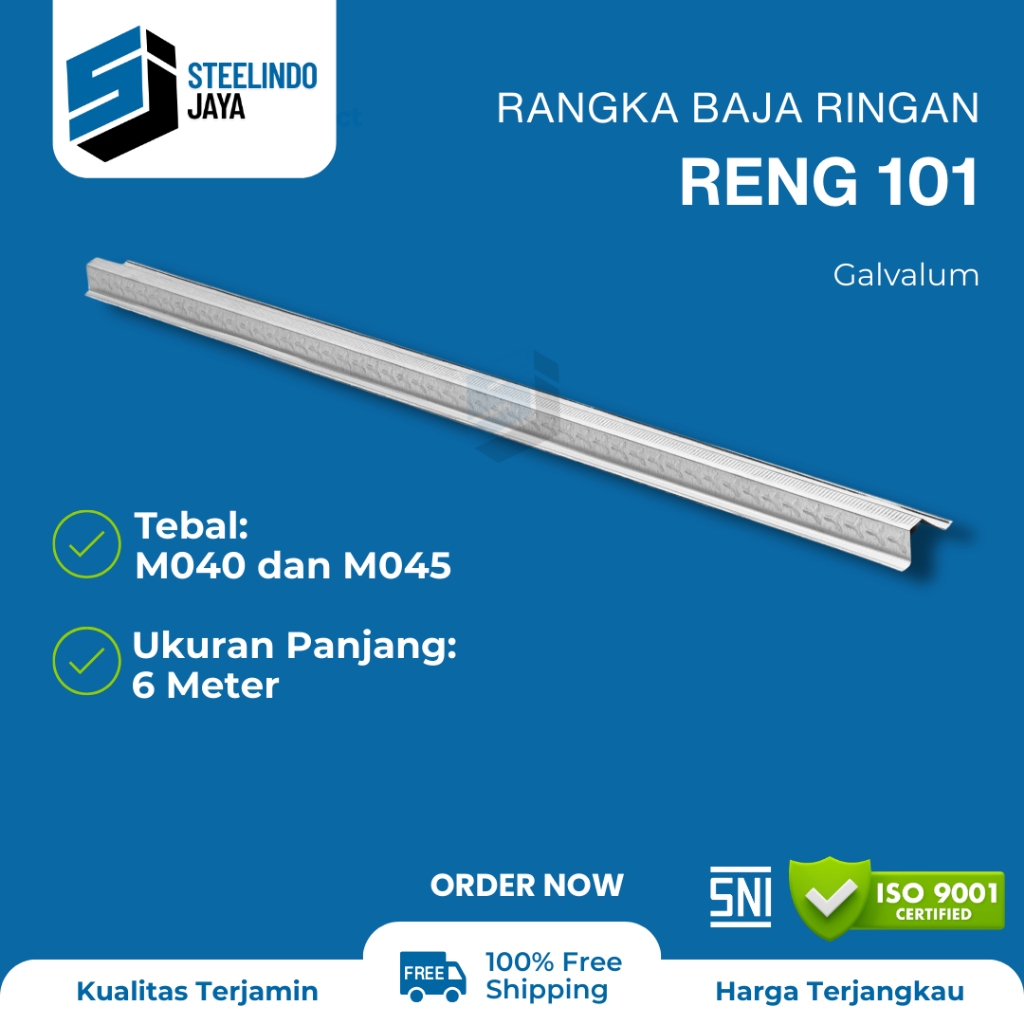 Baja Ringan Reng 101 Panjang 6 Meter Galvalum