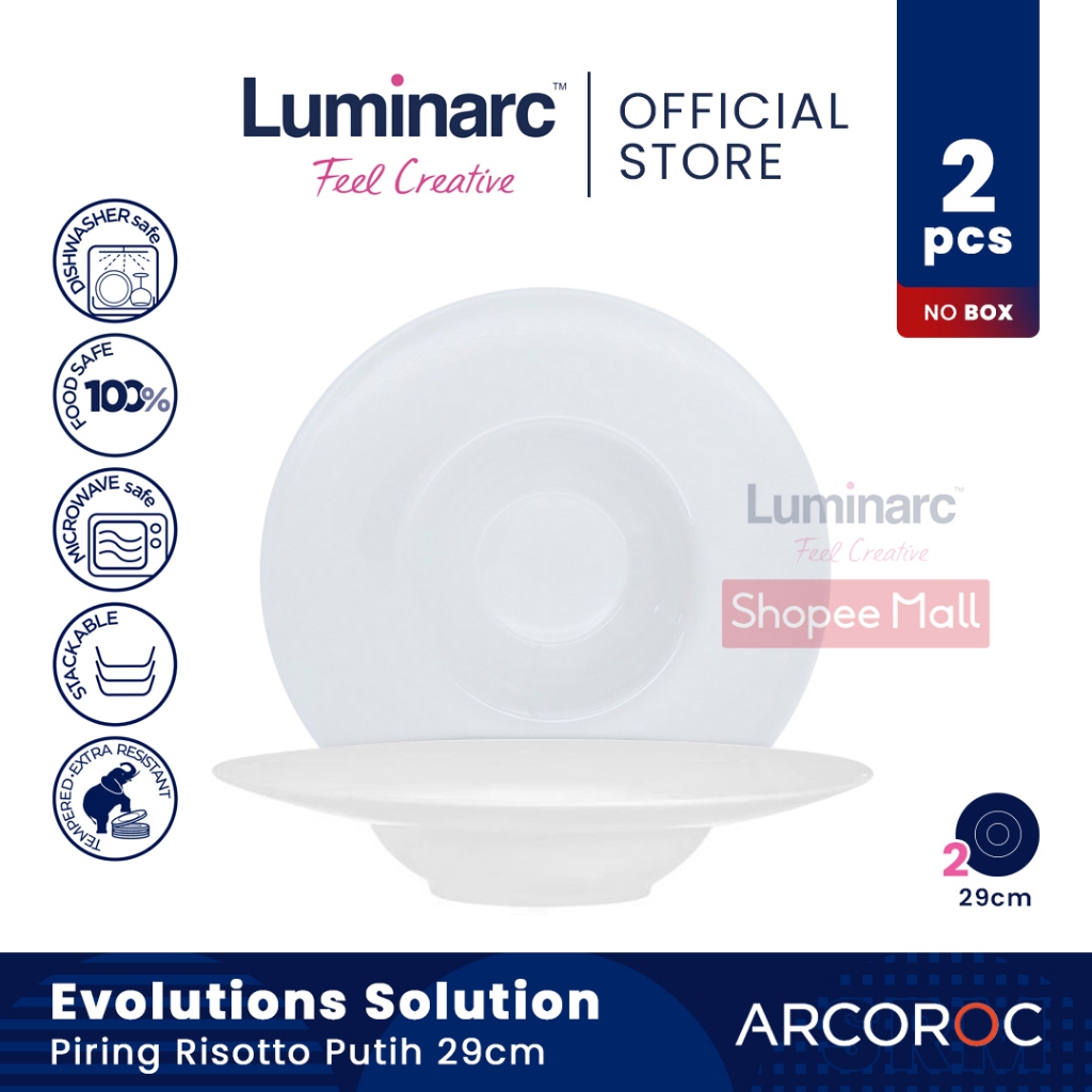 ARCOROC Piring Risotto Evolutions Solution Putih 29cm - 2pcs