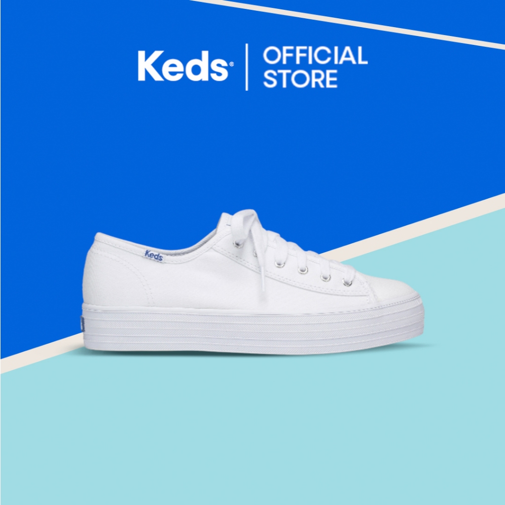 Keds Sepatu Wanita Triple Kick Canvas White WF57306