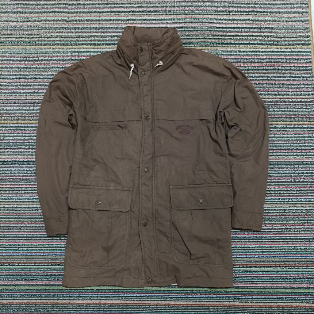 Jaket parka pria second  basic windproof brown