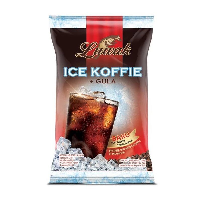 LUWAK ICE KOFFIE + GULA 250gr Isi 10 Sachet @25g / Kopi Instan Tubruk Tanpa Ampas