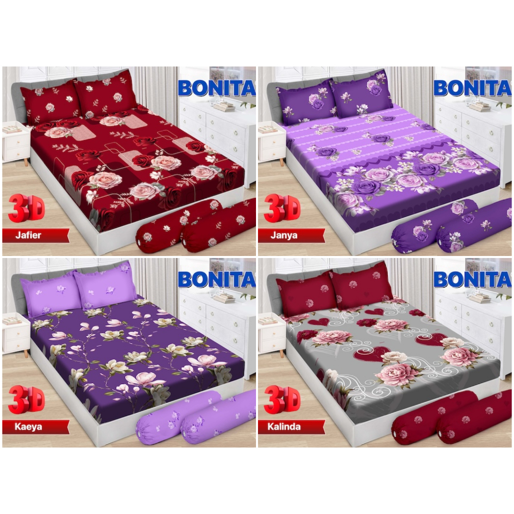 Sprei Bonita size 180 x 200 ( 6 kaki ) Motif Bunga 3