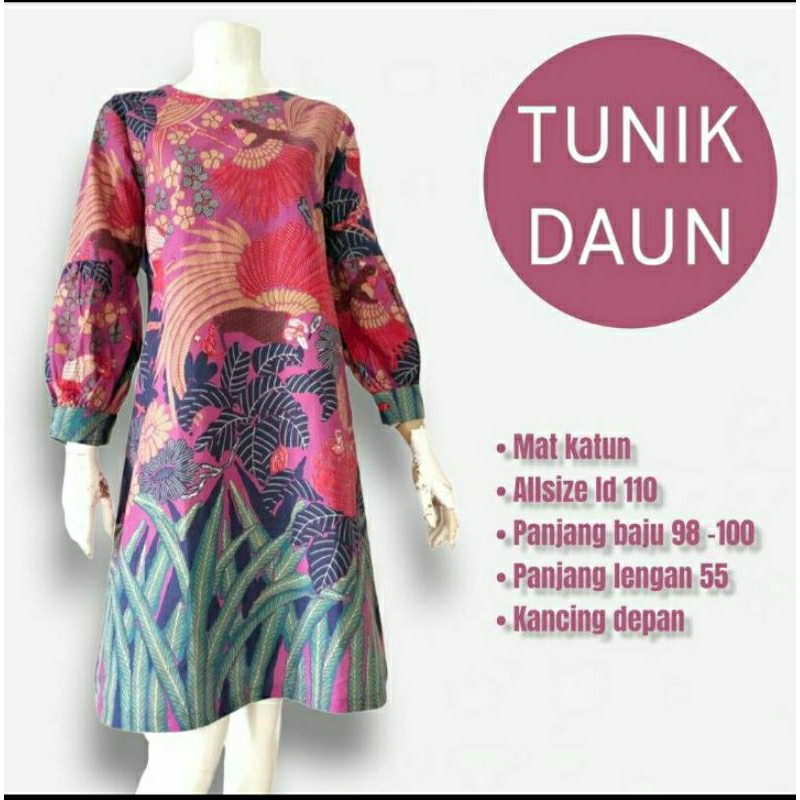 Tunik Daun Batik Solo Tunik Batik Wanita