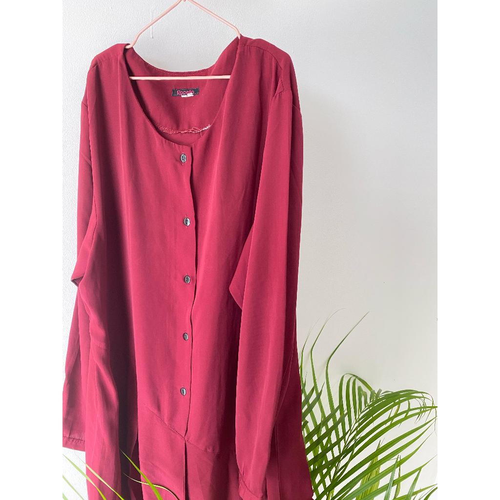 Tunik elegan merah maroon
