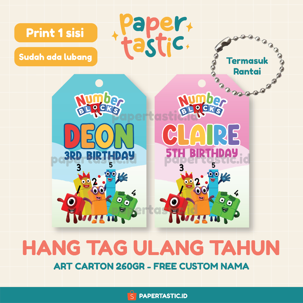 Hang Tag Ulang Tahun Anak Hangtag Souvenir Hampers Kartu Ucapan Terima Kasih Birthday Thank You Card