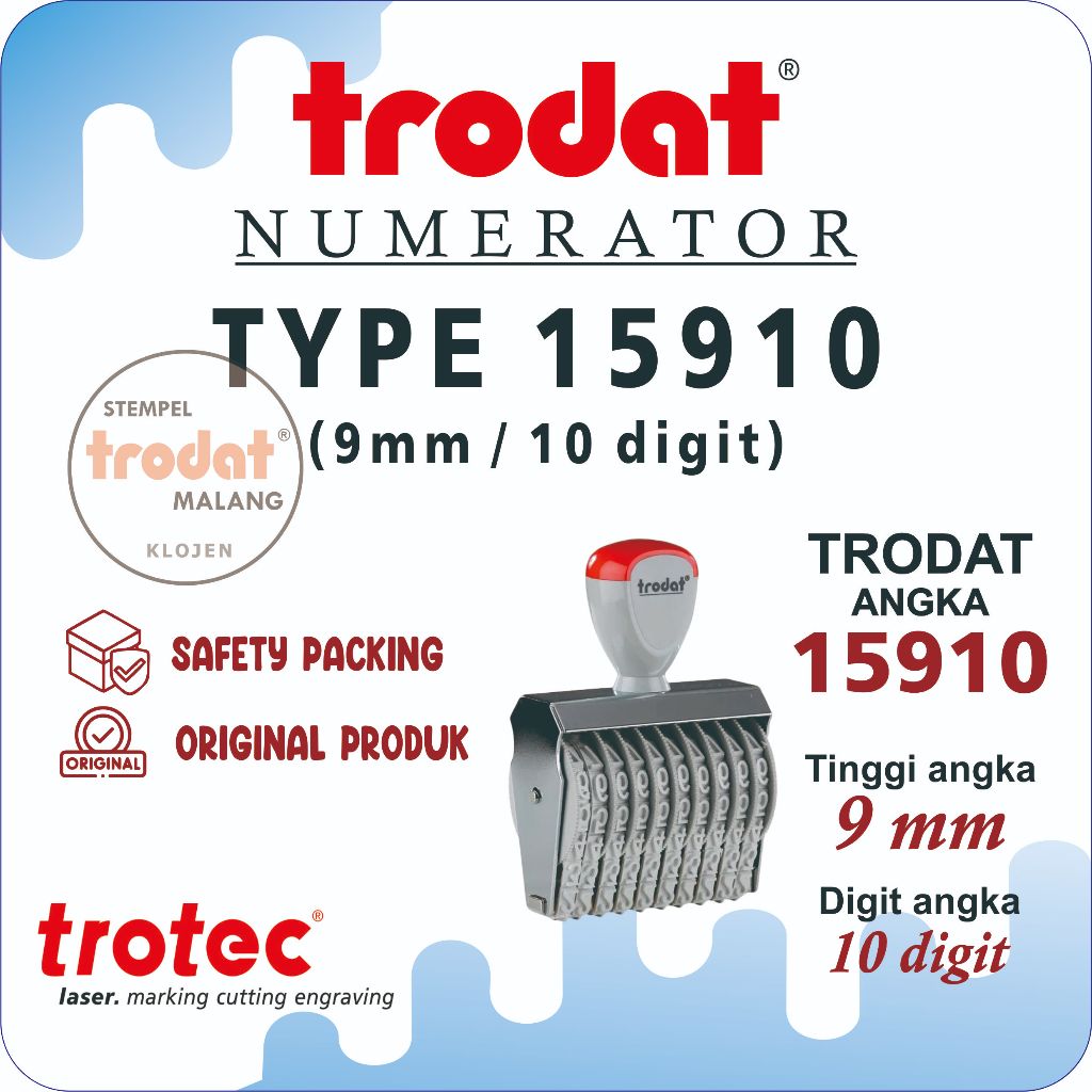 

Stempel Trodat 15910 (9mm 10digit) | STEMPEL TRODAT NUMERATOR (ANGKA DAN SIMBOL BISA DIPUTAR)