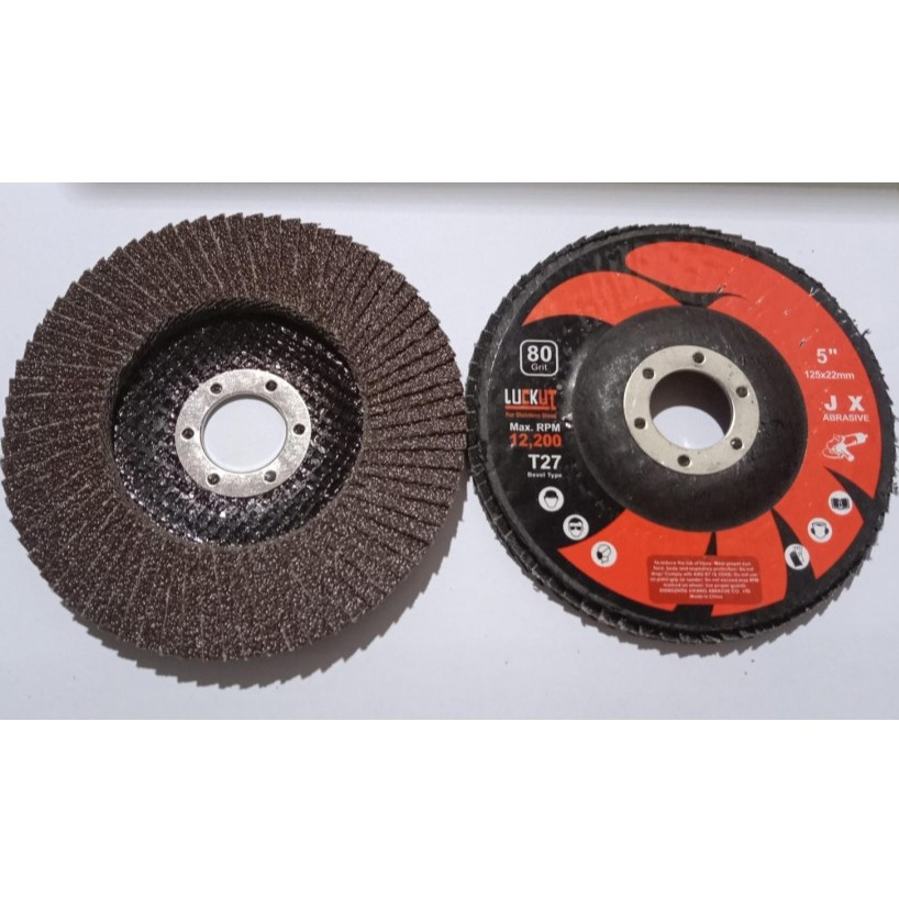 MATA GERINDA AMPLAS SUSUN 5 INCH 125 x 22mm # 80 FLAP DISC FIBER