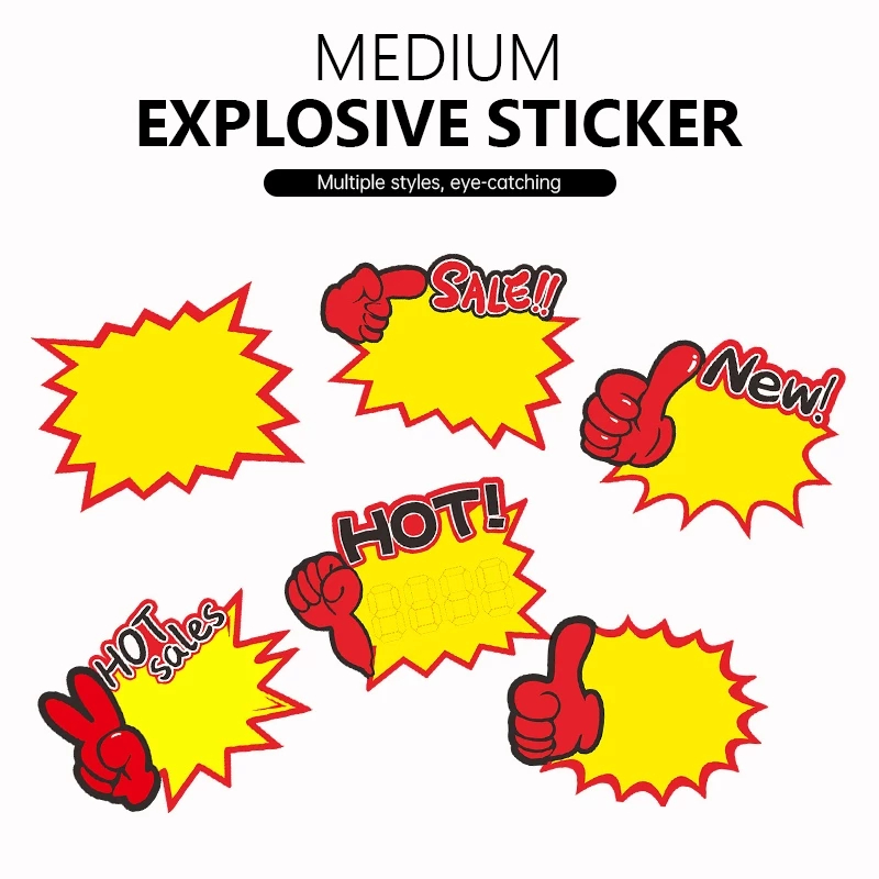 

RATUDELI 10Pcs Label Harga Pop Card Penjepit Harga Tulisan Promo Sale New Tag Kartu Promo Sale Price Tag