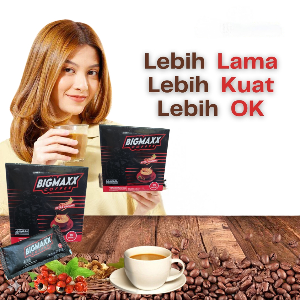 

Original Kopi Stamina Alami Pria Bikin Tahan Sampai Pagi Tanpa Efek Samping Sudah BPOM dan HALAL isi 3 Sachet - BIGMAXX Kopi Pria
