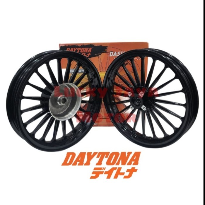 Pelek Velg Vleg Racing Daytona Beat Scoopy Spacy Vario 110 Beat Fi esp Beat Pop Ring 14 Black Hitam