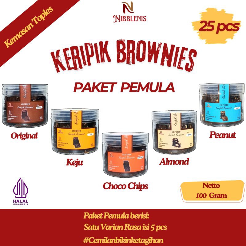 

Keripik Brownies Paket Pemula 25 Pcs Cemilan Bikin Ketagihan Enak Manis Murah