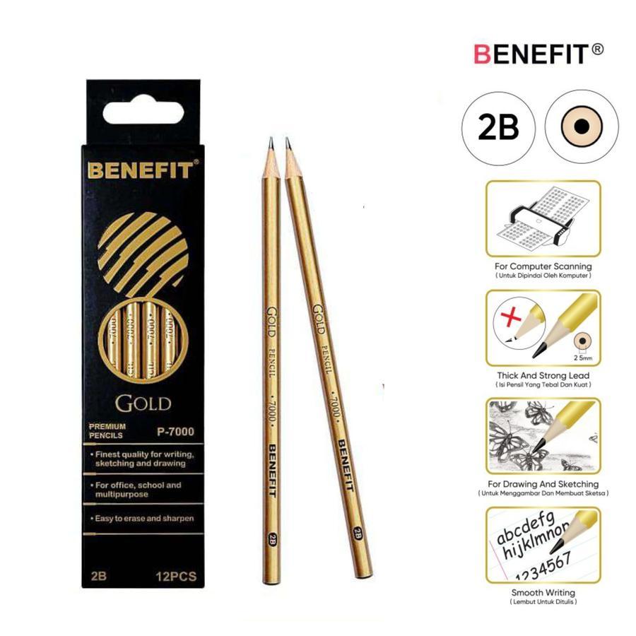 

( 1 LSN / 12 PCS ) PENSIL 2B GOLD BENEFIT P-7000