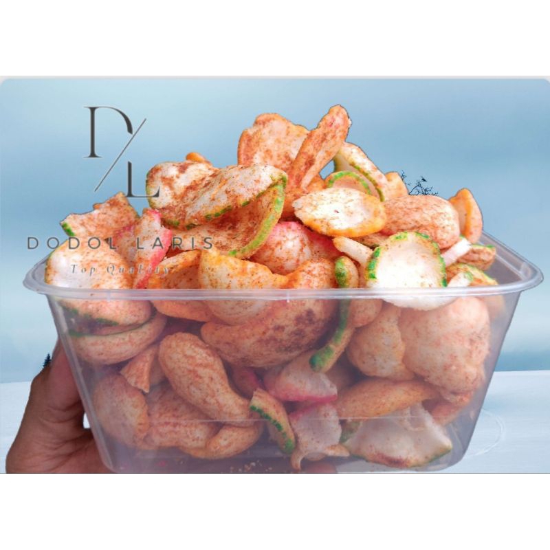 

CEMILAN KRUPUK PEDAS KRUPUK SEBLAK BOX 1000ML PRODUK UMKM