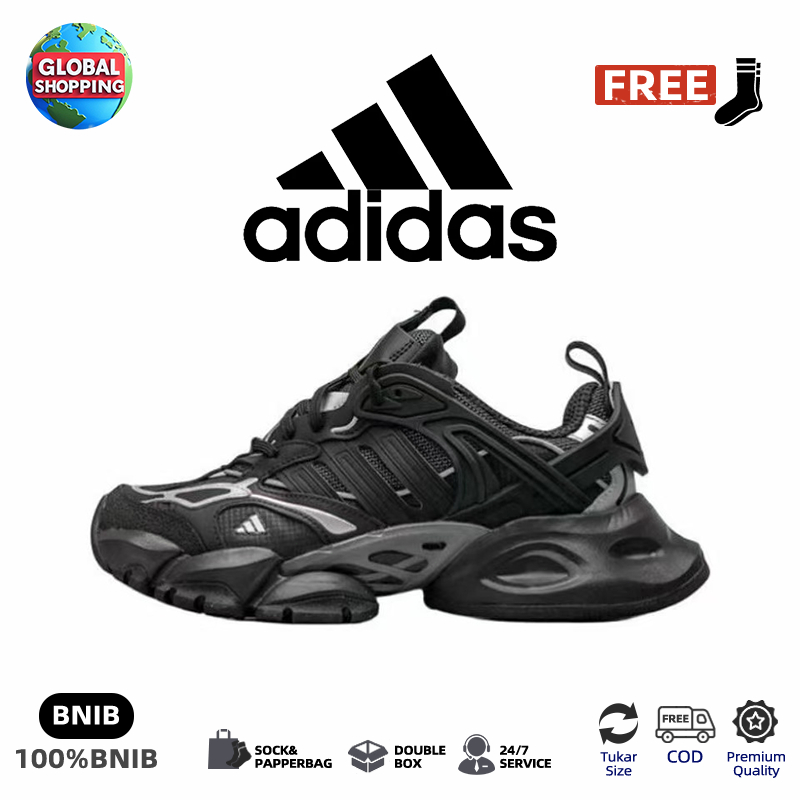 adidas XLG RUNNER DELUXE - Sepatu Lari Low-Top Nyaman, Kulit Premium, Desain Bulat (Unisex) ✔ COD (B