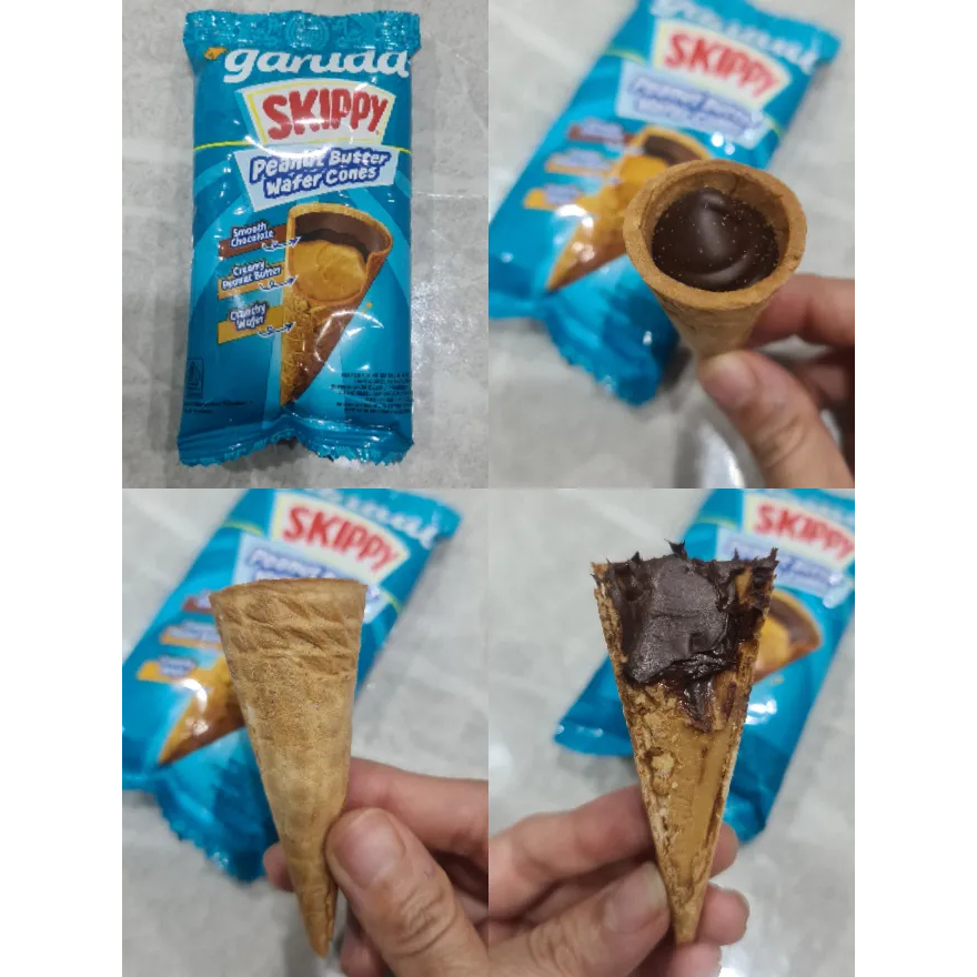 

RB [ BERKAH ] Garuda Skippy Renceng Isi 10x15gr Peanut Butter Wafer Cones Skippy Mini Ball Selai