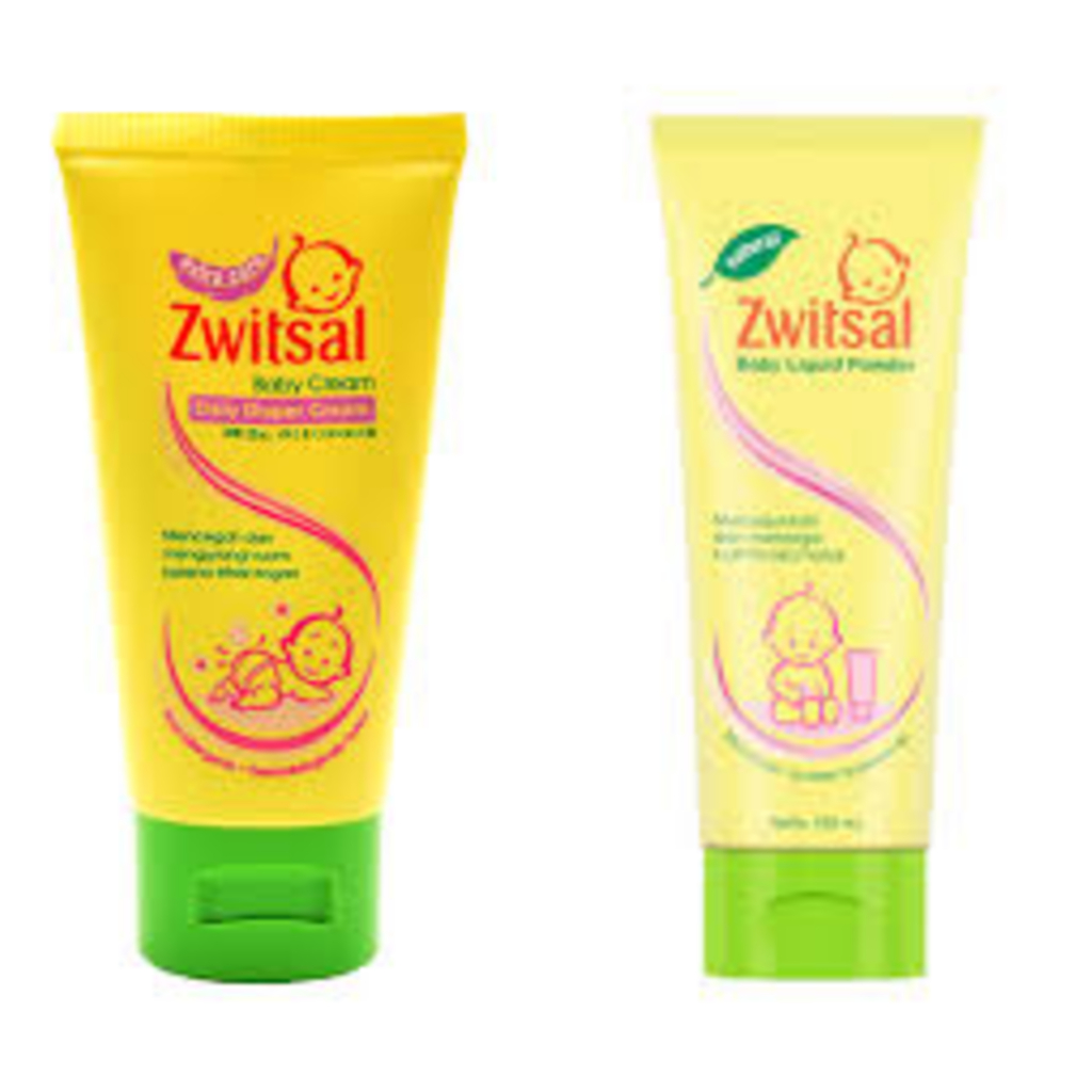 Zwitsal Baby Daily Diaper Cream 50 Ml- Zwitsal Baby Liquid Powder 100 ml