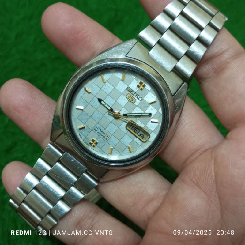 WATCH SECOND ORIGINAL " SEIKO 5 7009 DIAL CHECKERBOARD / CATUR  " JAM TANGAN PRIA / JAM TANGAN WANIT