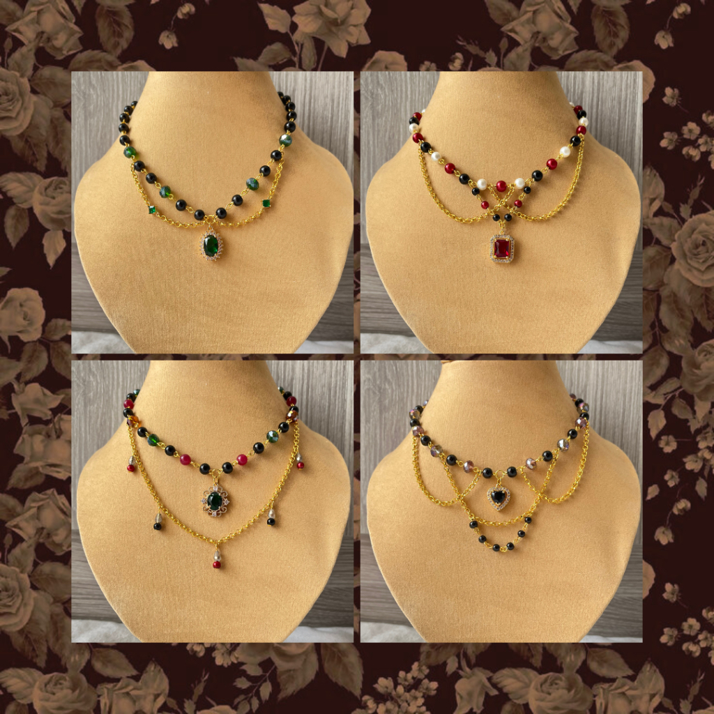 Dark Fairy Pearl Necklaces / Pirate Necklace