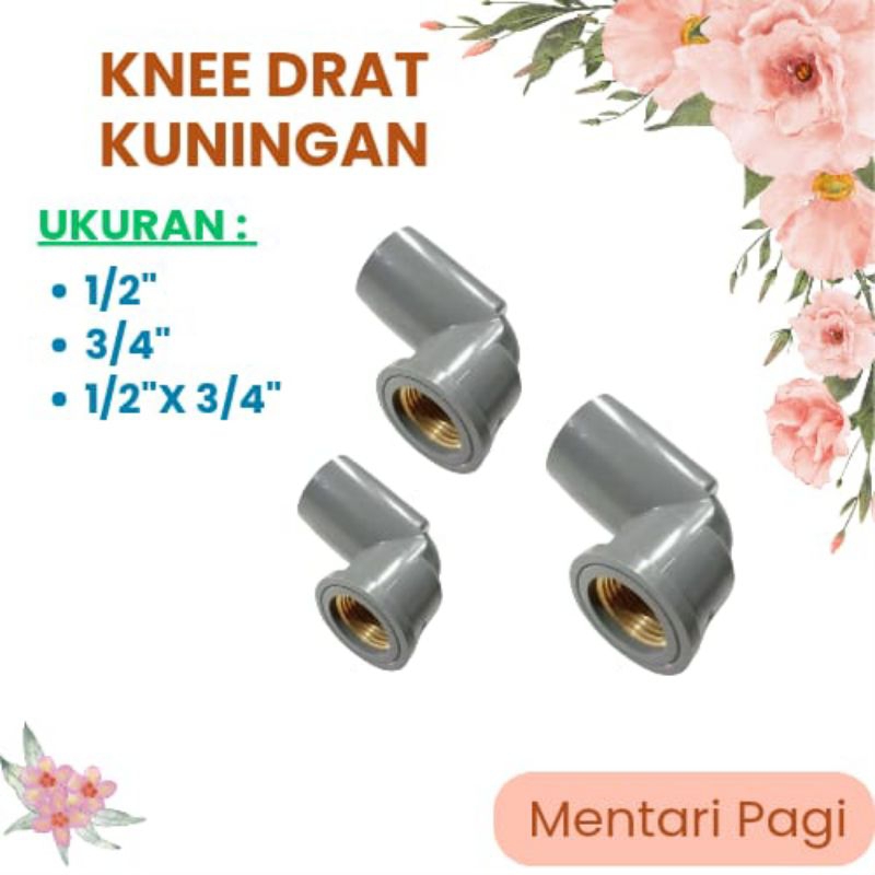 KNEE DRAT KUNINGAN / KNIE DRAT DALAM KUNINGAN 1/2", 3/4", 1/2"x 3/4". RUSH