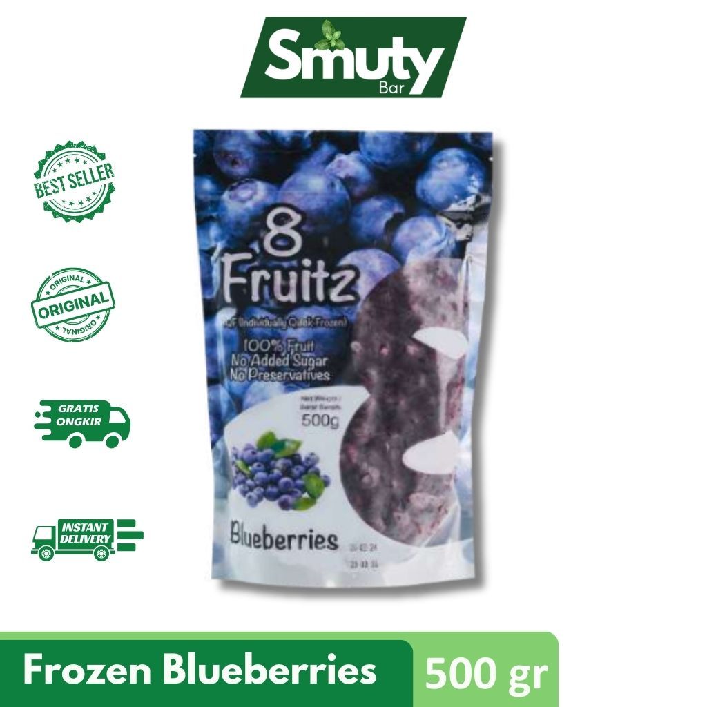 

8 Fruitz Frozen Blueberry/Blueberries Beku 500 Gr