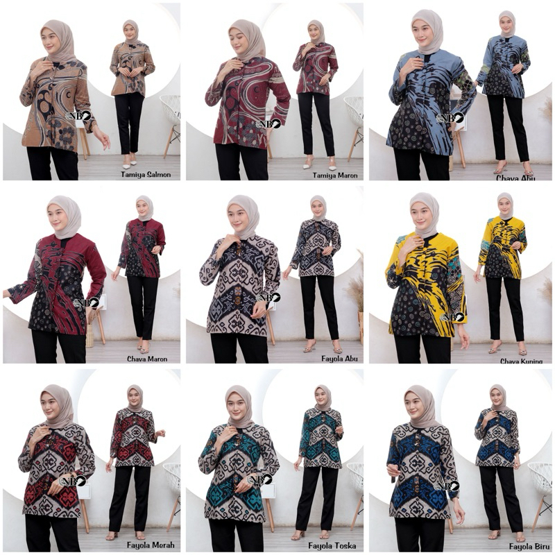 BATIK KANTOR WANITA SERAGAM BATIK KANTOR WANITA ATASAN BLOUSE BATIK WANITA