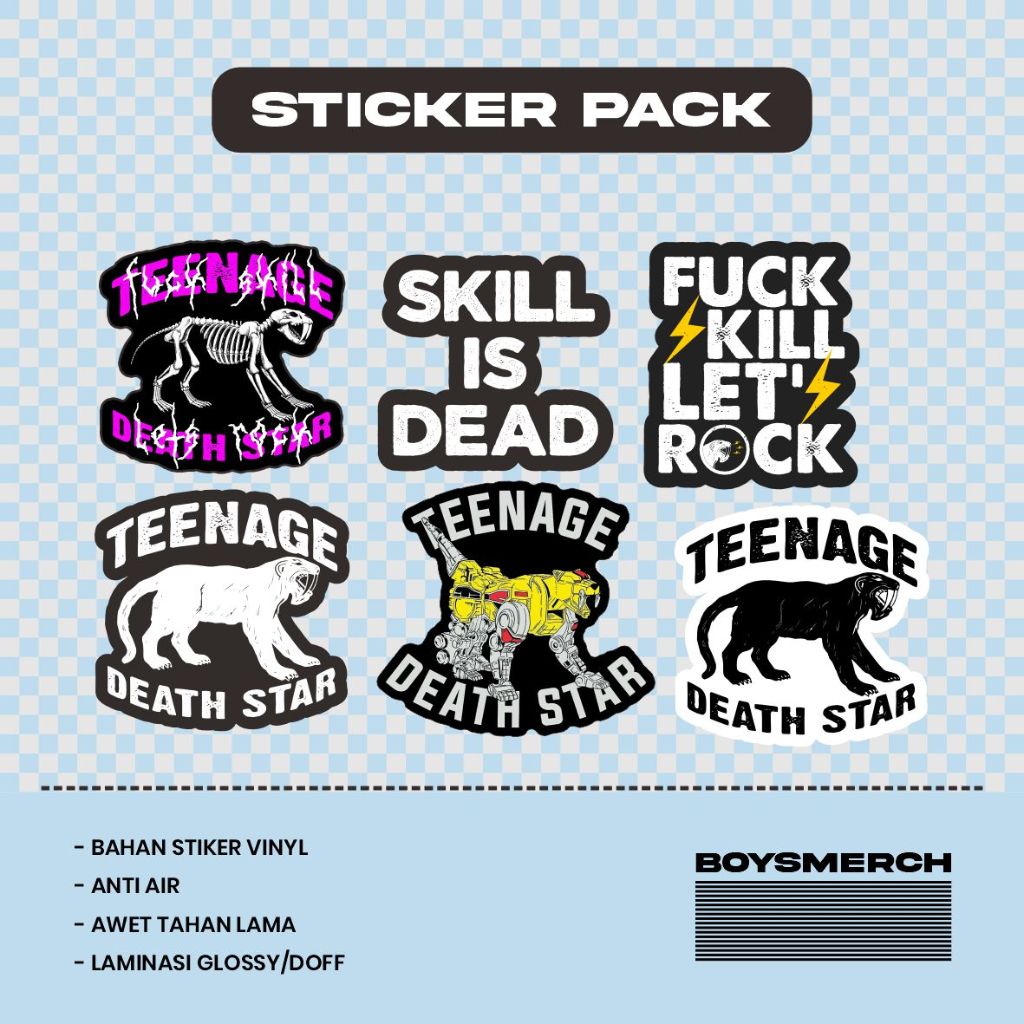 

[ STIKER PACK ] Teenage Death Star Band Indie | Stiker Aesthetic Laptop Hp Notebook Helm Motor