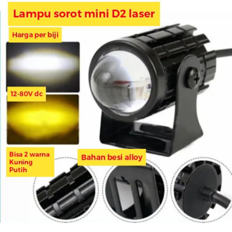 lampu sorot 1 mata d2 laser 2 warna putih kuning