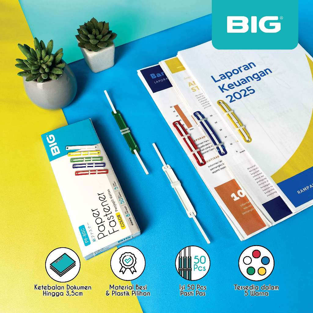 

BIG Paper Fastener Warna PF-80C
