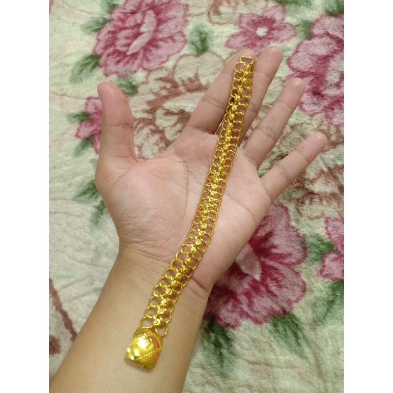 Gelang Lipan Kawatan Rongga Lapis Emas 999 Banjar