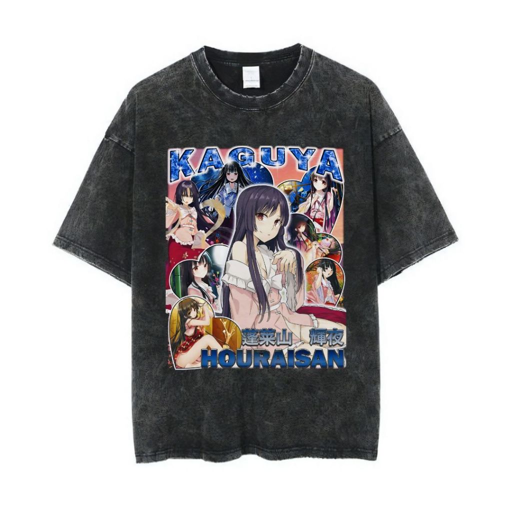 Psycho Crucify "Kaguya Houraisan" Oversized T-Shirt | Stone Wash | Kaos Touhou Niji Sousaku Doujin |