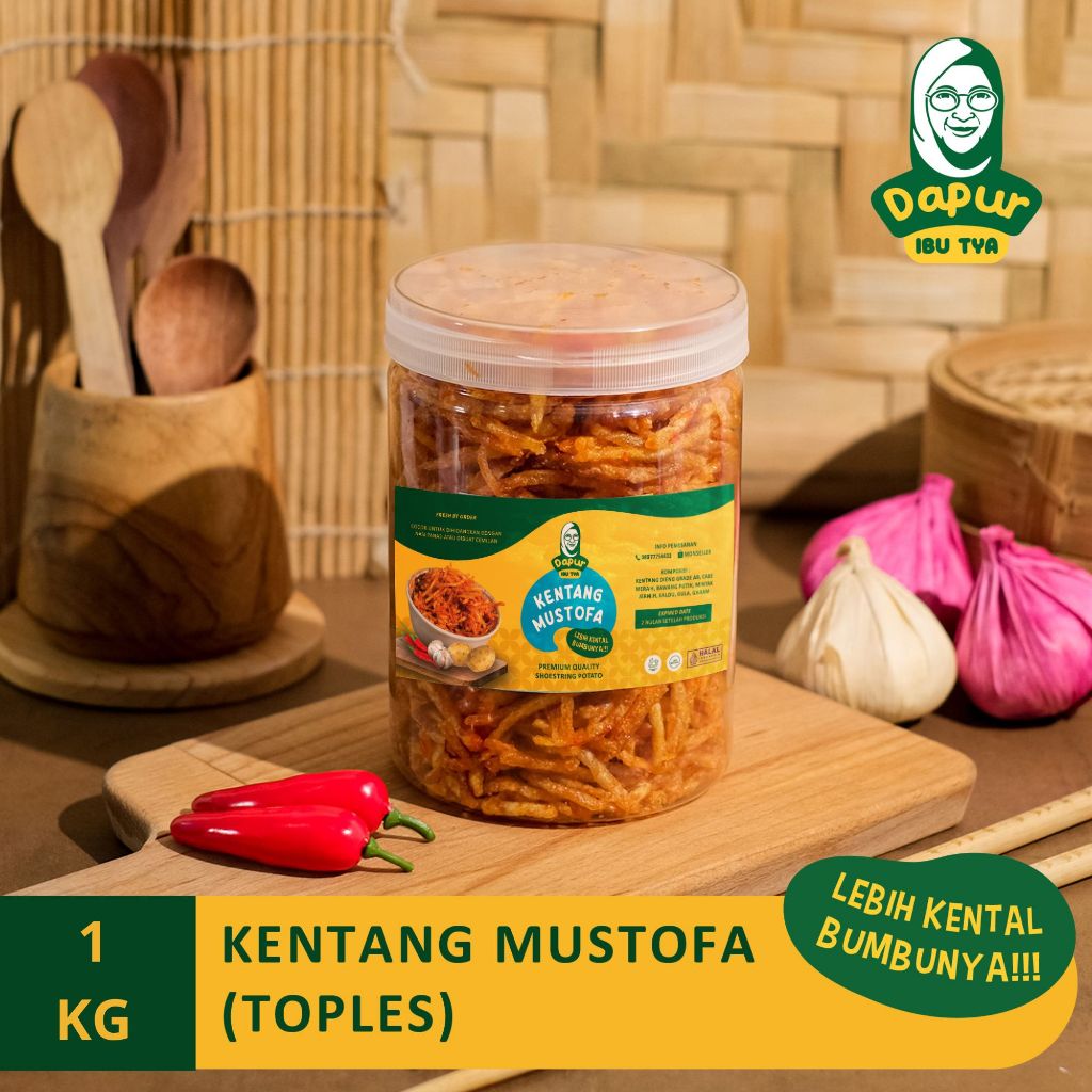 

Kentang Mustofa Dapur Ibu Tya Homemade Toples 1kg Pedas Manis