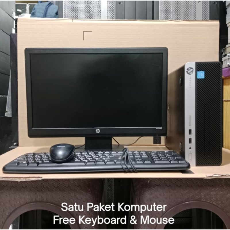 SATU PAKET PC HP PRODESK 400 G4 SFF CORE I5 7400 RAM 8GB HDD 1TB